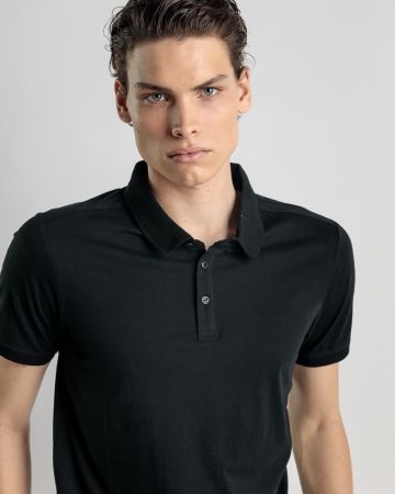 FEKETE FÉRFI RÖVID UJJÚ PÓLÓ 1D25SS4031SS0105