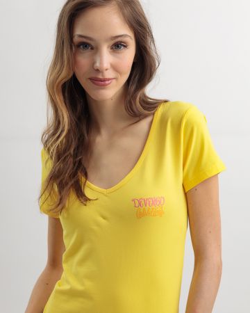 SÁRGA NŐI RÖVID UJJÚ PÓLÓ 2D25SS4537SS0205