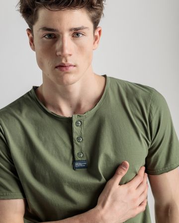 KHAKI FÉRFI RÖVID UJJÚ PÓLÓ 1D25SS4047SS0106