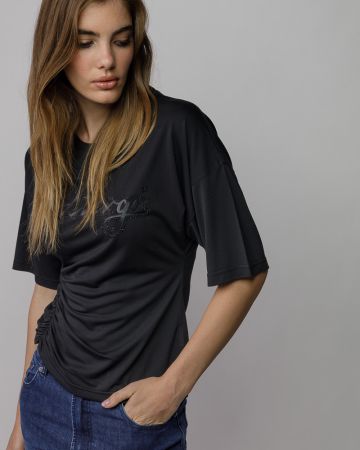 FEKETE NŐI RÖVID UJJÚ PÓLÓ 2D25FW4510SS0105