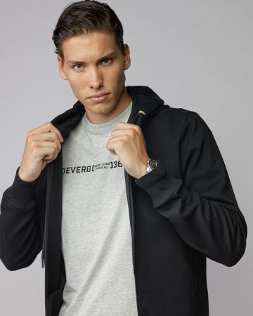 FEKETE FÉRFI CIPZÁRAS PULÓVER 1D25FW4088KA0701