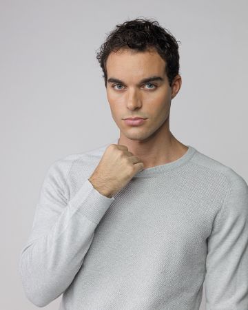 SZÜRKE FÉRFI KÖTÖTT PULÓVER 1D25FW6016LS1101