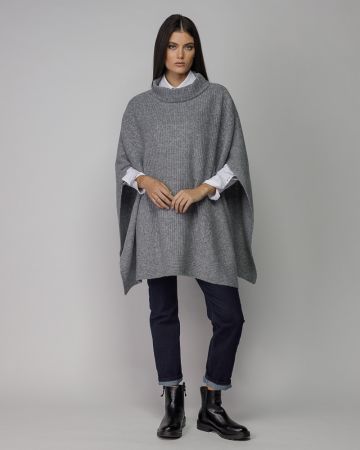 SZÜRKE NŐI KÖTÖTT PONCSÓ 2D25FW6568SL1101
