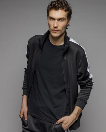 FEKETE FÉRFI CIPZÁRAS PULÓVER 1D25FW4087KA0701