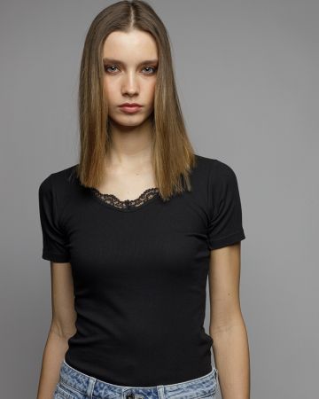 FEKETE NŐI RÖVID UJJÚ PÓLÓ 2D26SS4520SS3305