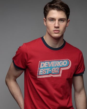 PIROS FÉRFI RÖVID UJJÚ PÓLÓ 1D26SS4024SS0105