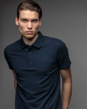 KÉK FÉRFI RÖVID UJJÚ GALLÉROS PÓLÓ 1D26SS4026SS2405