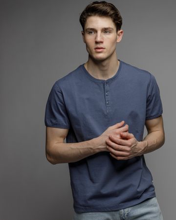 KÉK FÉRFI RÖVID UJJÚ PÓLÓ 1D26SS4023SS0105