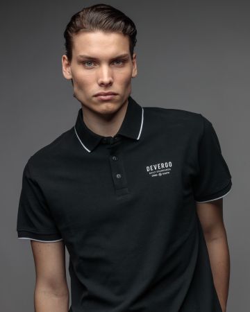 FEKETE FÉRFI RÖVID UJJÚ PÓLÓ 1D26SS4075SS0105